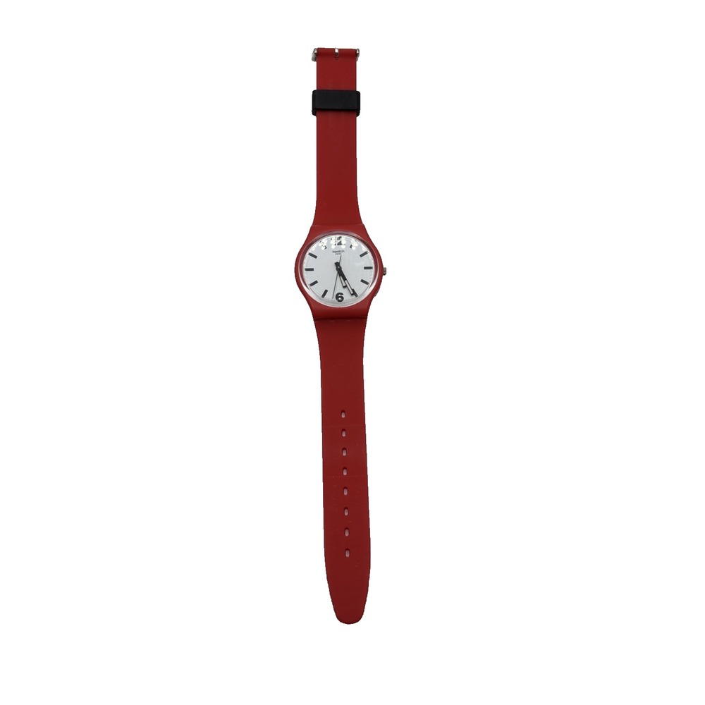 Swatch Maxi Red Pass Swiss Watch MGR162 Red Silicone Analog Quartz Unisex